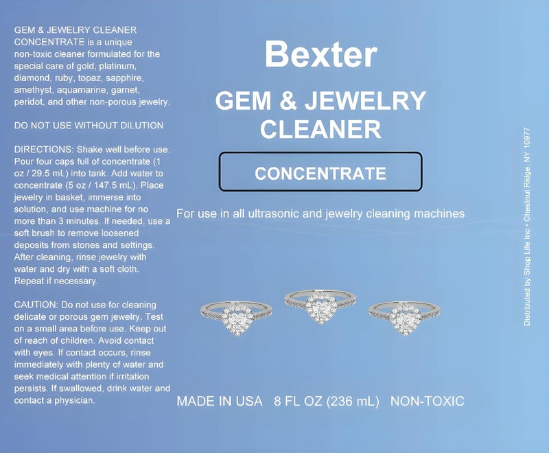 Bexter Gem & Jewelry Cleaner Concentrate 8 fl oz (2-Pack) non-toxic formula 16 FL OZ PER ORDER - Image 2